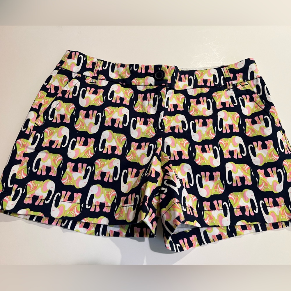 crown & ivy Navy Elephant Print Women Shorts